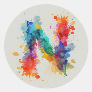 Waterverf Splash N Ronde Sticker