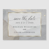 Waterverf Splash op Graniet Stone Save the Date Magnetische Uitnodiging (Voorkant)