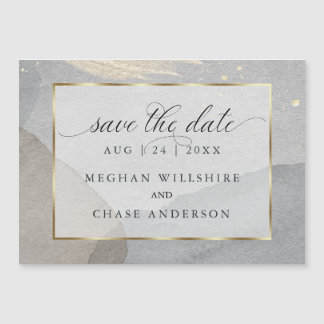 Waterverf Splash op Graniet Stone Save the Date Magnetische Uitnodiging