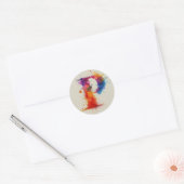 Waterverf Splash P Ronde Sticker (Envelop)