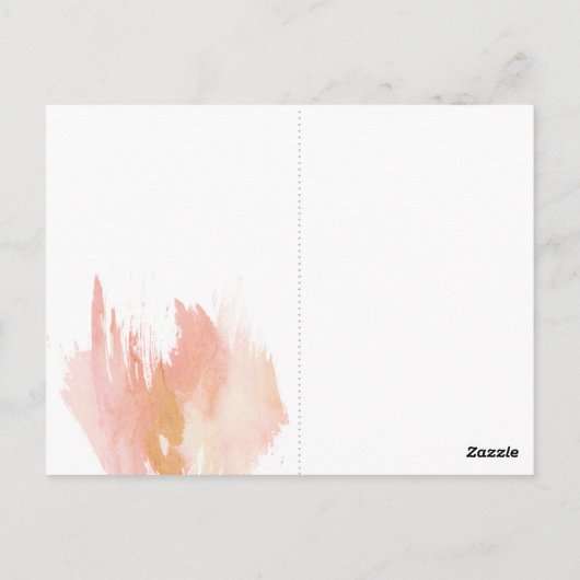 Waterverf Splash Pink Floral Geometric Wedding Briefkaart (Achterkant)