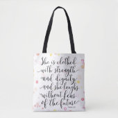 Waterverf Splash Proverbs 31:25 Canvas tas (Voorkant)