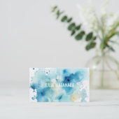 Waterverf Splash QR Code Social Media Modern Visitekaartje (Staand voorkant)