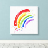 Waterverf Splash Rainbow Canvas Afdruk (Insitu (Houten vloer))