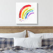 Waterverf Splash Rainbow Canvas Afdruk (Insitu (Slaapkamer))