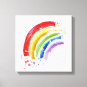 Waterverf Splash Rainbow Canvas Afdruk (Voorkant)