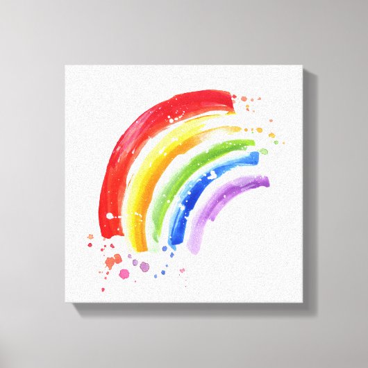 Waterverf Splash Rainbow Canvas Afdruk (Voorkant)