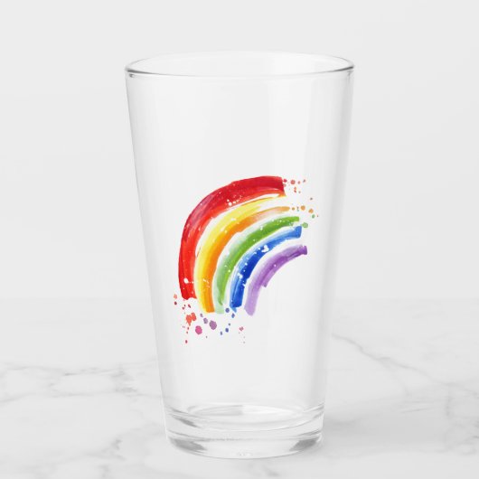 Waterverf Splash Rainbow Glas (Voorkant)