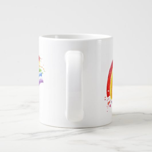 Waterverf Splash Rainbow Grote Koffiekop (Achterkant)
