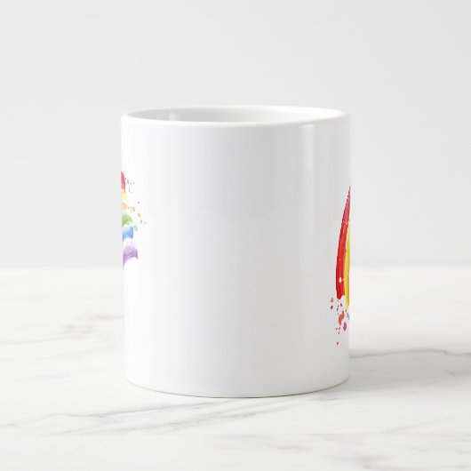 Waterverf Splash Rainbow Grote Koffiekop (Voorkant)
