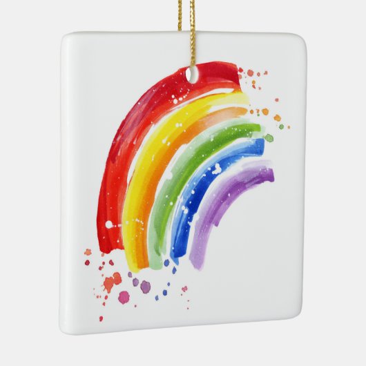 Waterverf Splash Rainbow Keramisch Ornament (Rechts)