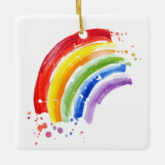 Waterverf Splash Rainbow Keramisch Ornament (Voorkant)