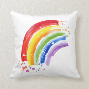 Waterverf Splash Rainbow Kussen