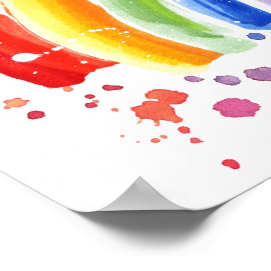 Waterverf Splash Rainbow Poster (Hoek)