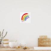 Waterverf Splash Rainbow Poster (Keuken)