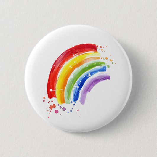 Waterverf Splash Rainbow Ronde Button 5,7 Cm (Voorkant)