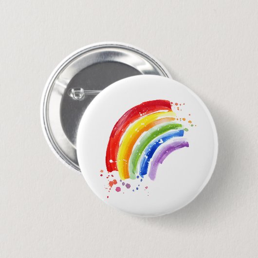 Waterverf Splash Rainbow Ronde Button 5,7 Cm (Voorkant /achterkant)