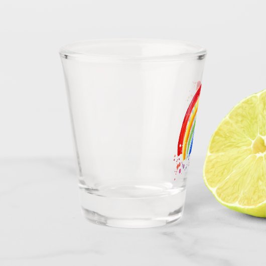 Waterverf Splash Rainbow Shot Glas (Links)