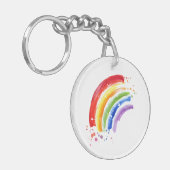 Waterverf Splash Rainbow Sleutelhanger (Voorkant Links)