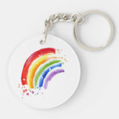 Waterverf Splash Rainbow Sleutelhanger (Achterkant)