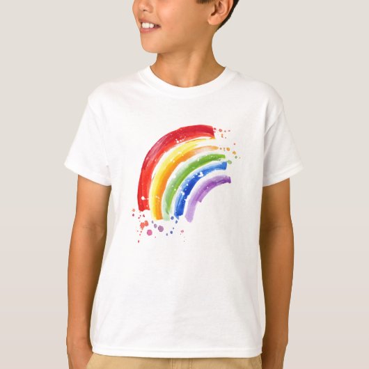 Waterverf Splash Rainbow T-shirt (Voorkant)