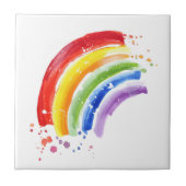 Waterverf Splash Rainbow Tegeltje (Voorkant)