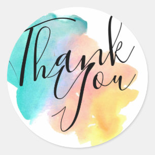 Waterverf splash regenboog dank u sticker