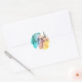 Waterverf splash regenboog dank u sticker (Envelop)