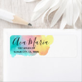 Waterverf splash regenboog verf retour label (Insitu)