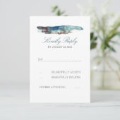 Waterverf Splash Retro Beach Wedding RSVP-kaarten RSVP Kaartje (Staand voorkant)