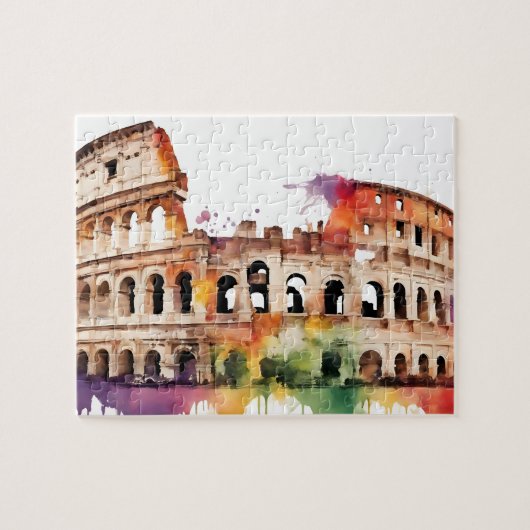 Waterverf Splash Rome Colosseum Legpuzzel (Horizontaal)