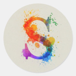 Waterverf Splash S Ronde Sticker