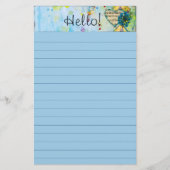 Waterverf Splash Sheet Music Heart Lined Briefpapier (Voorkant)