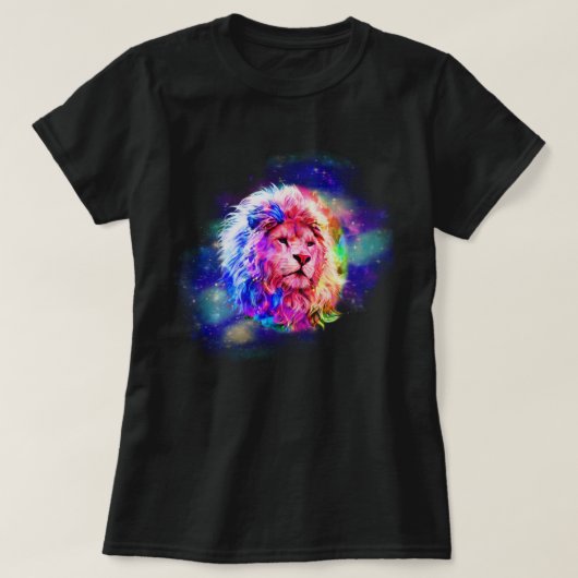 Waterverf Splash Universe Lion T-shirt (Design voorkant)