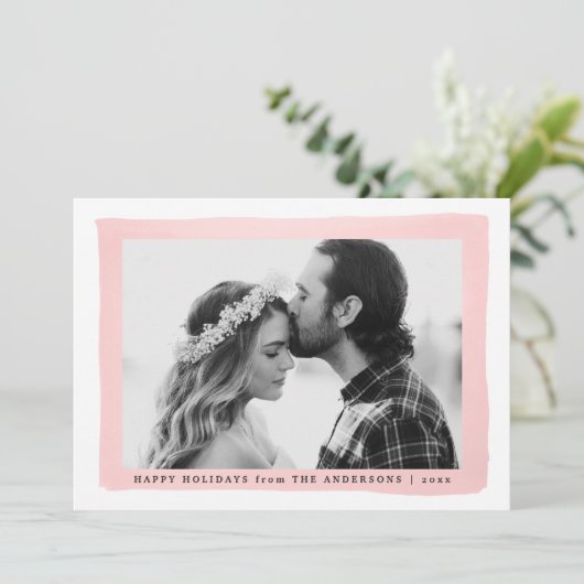 Waterverf Splash | Vakantieknopkaart Feestdagenkaart (Staand voorkant)