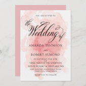 Waterverf Splash van Roze Huwelijksuitnodiging Kaart (Voorkant / Achterkant)