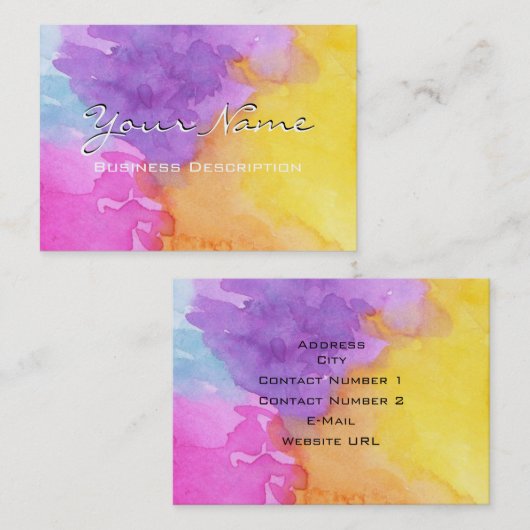 Waterverf splash Visitekaartje (Voorkant / Achterkant)