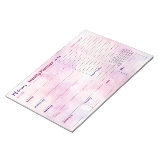  Waterverf Splash Weekly Planner Notitieblok (Schuin)