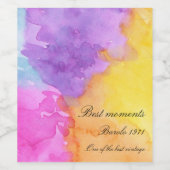 Waterverf splash wijn etiket (Enkel label)