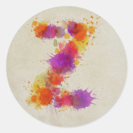 Waterverf Splash Z Ronde Sticker