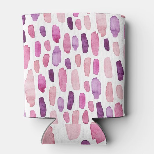 Waterverf Splashes: roze, Paarse. Blikjeskoeler (Achterkant)