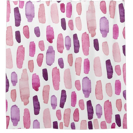 Waterverf Splashes: roze, Paarse. Douchegordijn (Voorkant)