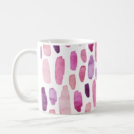 Waterverf Splashes: roze, Paarse. Koffiemok (Links)