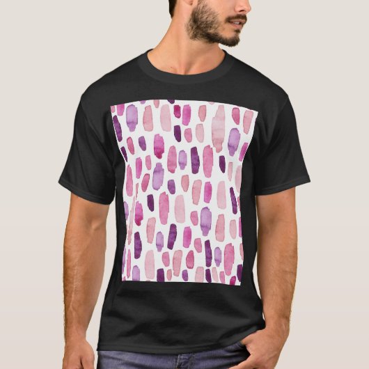 Waterverf Splashes: roze, Paarse. T-shirt (Voorkant)