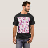 Waterverf Splashes: roze, Paarse. T-shirt (Voorkant volledig)