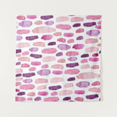 Waterverf Splashes: roze, Paarse. Wandkleed (Voorkant (horizontaal))
