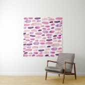 Waterverf Splashes: roze, Paarse. Wandkleed (In Situ (horizontaal))