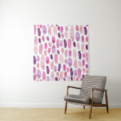 Waterverf Splashes: roze, Paarse. Wandkleed (In situ)
