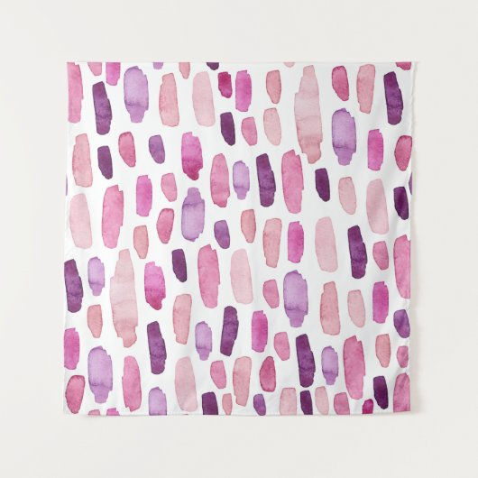 Waterverf Splashes: roze, Paarse. Wandkleed (Voorkant)