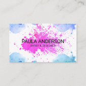 Waterverf Splat Artistic Expressive Visitekaartje (Voorkant)